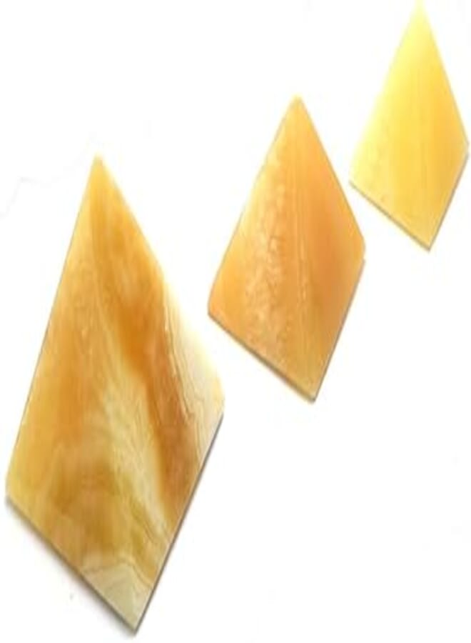 immatgar pharaonic Egyptian 3 Pyramids Statue Egyptian souvenirs gifts Inspired Gift from Egypt. (Yellow, 6 CM)