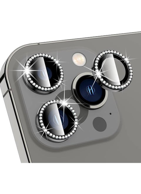 Camera Lens Protector for iPhone 16 Pro / 16 Pro Max, HD Clear Tempered Glass Camera Lens Screen Protection Cover, Case Friendly, Scratch Proof (Diamond Gray)
