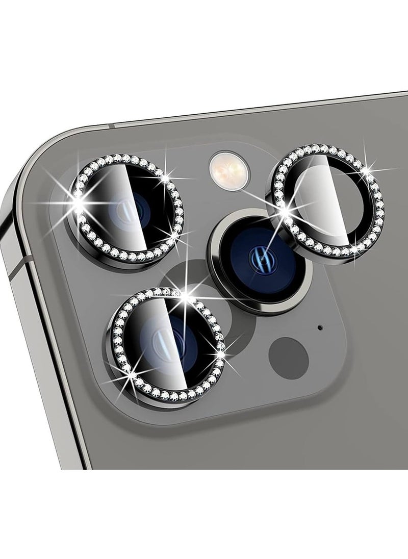 Camera Lens Protector for iPhone 16 Pro / 16 Pro Max, HD Clear Tempered Glass Camera Lens Screen Protection Cover, Case Friendly, Scratch Proof (Diamond Gray)