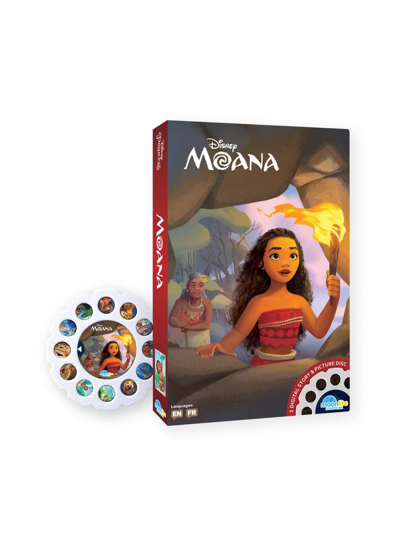 Moonlite Moonlite Storytime Moana Storybook Reel, A Magical Way to Read Together, Digital Story for Projector, Fun Sound Effects, Learning Gifts for Kids Ages 1 Year and Up  - Image 1