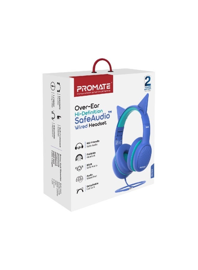 Promats Promate Over-Ear Hi-Definition SafeAudio™ Wired Headset with Noise-Isolating Cushions, Ultra-Soft Ear Pads, Adjustable Headband & High-Clarity Microphone for Music, Calls & Gaming  - Image 2