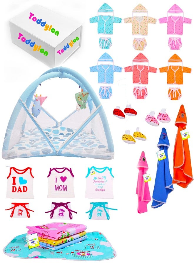 Toddylon All in One Daily Essential in One Pack 36 in 1 New Born Baby Products Gift Packs | Hospital Kit Combo | Infants Boys Girls | Perfect for Newborns | Ideal for 0–6 Months (Blue) - Image 1