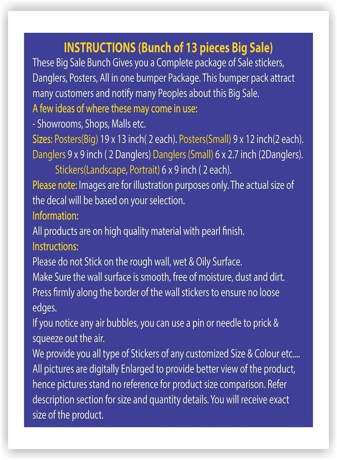 Anne Print Solutions تخفيضات كبيرة من آن برينت سوليوشنز®: خصم 40% على الملصقات المعلقة والبوسترات، عرض خاص على ملصقات البوسترات للمتاجر والمراكز التجارية، عبوة من 13 قطعة - Image 5