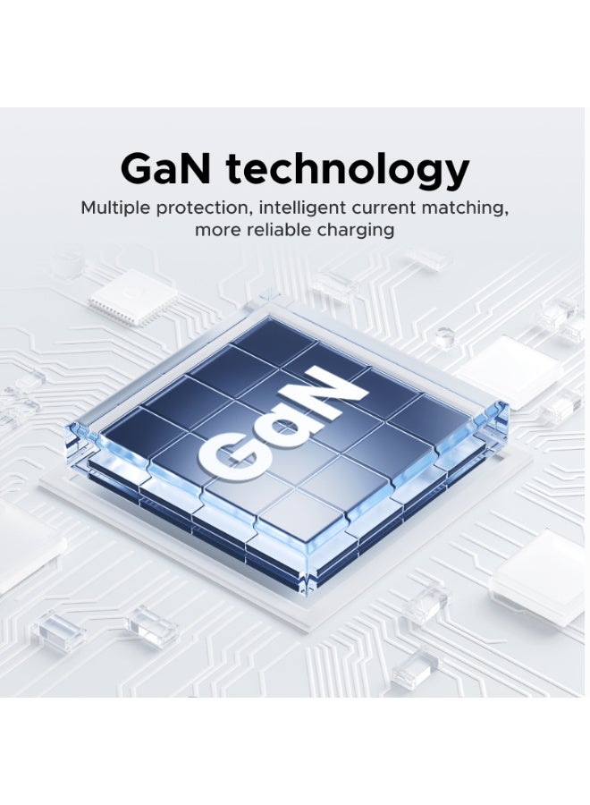 يو جرين شاحن 65 واط إجمالي USB نوع C GaN 4C1A شاحن سطح مكتب سريع محول شحن سريع قابس حائط موفر للمساحة شحن آمن متعدد الأجهزة يدعم التوافق مع ماك بوك آيفون 17 سلسلة سامسونج جالاكسي - Image 3