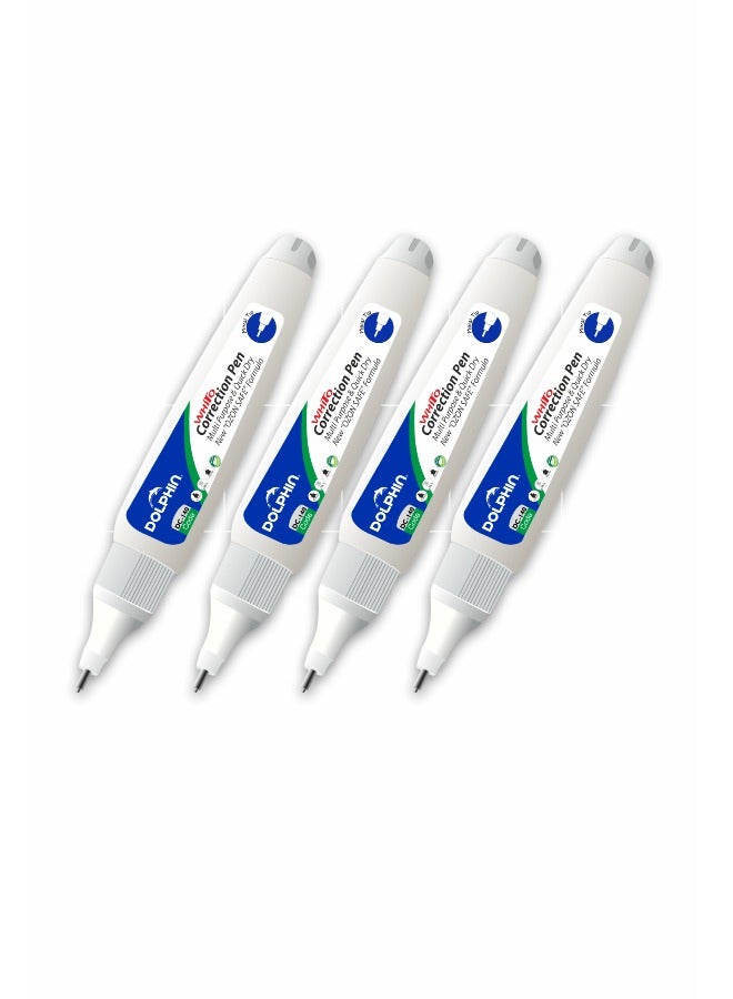 قلم تصحيح DC-140 – سعة 8 مل – رأس معدني – تطبيق دقيق – عبوة من 4 قطع