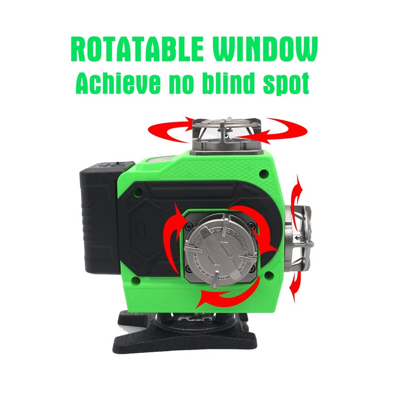 Tomahawk مستوى الليزر ® | مستوى ليزر أخضر 16 خط برو -25م، 4x360° 4D خط ليزر ذاتي التسوية للمحترفين مع ليزر عمودي/أفقي 360° (16 خط) - Image 5