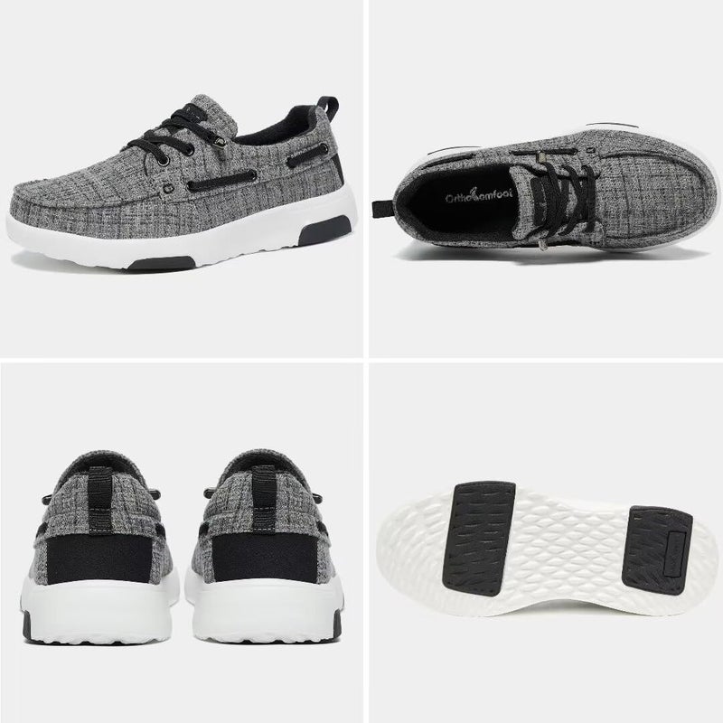 OrthoComfoot Women's Orthopedic Slip On Loafers Walking Shoes: Plantar Fasciitis Comfortable Arch Support Loafers for Flat Feet, Diabetic Supportive Walking Shoes for High Arch Black Grey Size 8.5 - Image 4