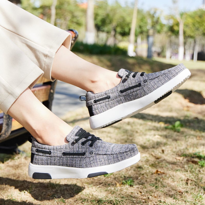 OrthoComfoot Women's Orthopedic Slip On Loafers Walking Shoes: Plantar Fasciitis Comfortable Arch Support Loafers for Flat Feet, Diabetic Supportive Walking Shoes for High Arch Black Grey Size 8.5 - Image 3