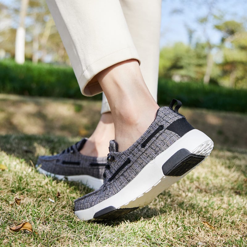 OrthoComfoot Women's Orthopedic Slip On Loafers Walking Shoes: Plantar Fasciitis Comfortable Arch Support Loafers for Flat Feet, Diabetic Supportive Walking Shoes for High Arch Black Grey Size 8.5 - Image 2
