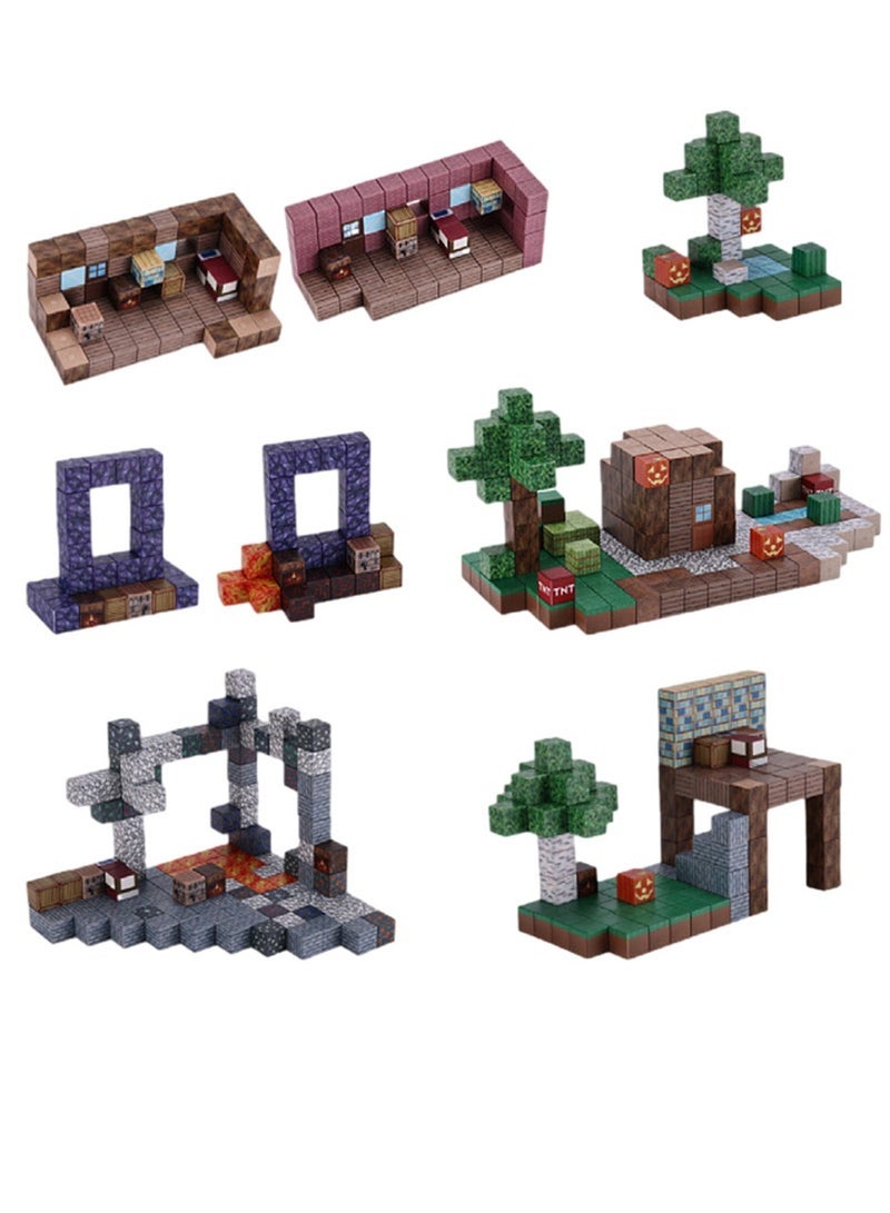 general 128 PCS Game Magnetic Building Blocks , Children's Educational Game Accessories, Miniature World Building Toys Cube Construction 25MM Super Large Size, Puzzle Building Block Family Parent-child Game - Image 2