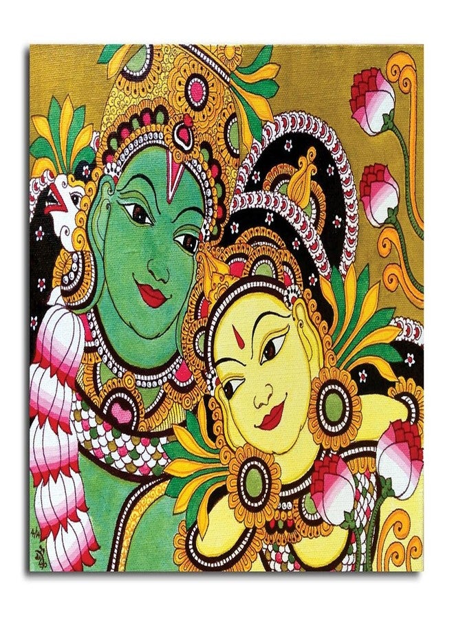 PIXELARTZ Canvas Painting - Kerala Mural - Lakshmi Narayan Painting - Image 1