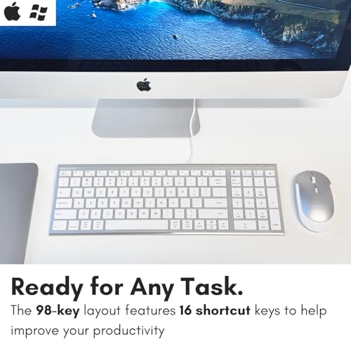 Macally Wired Keyboard for Mac, Compatible Apple Keyboard with Numeric Keypad - Slim, Space-Saving Design for, MacBook Pro/Air Laptop, iMac Replacement - Image 5