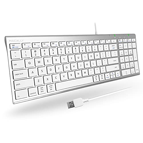 Macally Wired Keyboard for Mac, Compatible Apple Keyboard with Numeric Keypad - Slim, Space-Saving Design for, MacBook Pro/Air Laptop, iMac Replacement - Image 1
