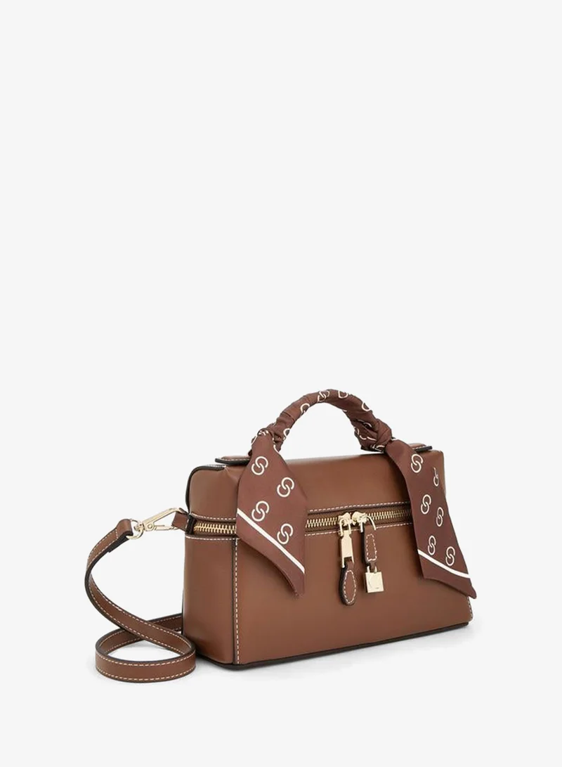 Celeste TAN Solid Crossbody Bag With Scarf Detail for Women | Best Price UAE