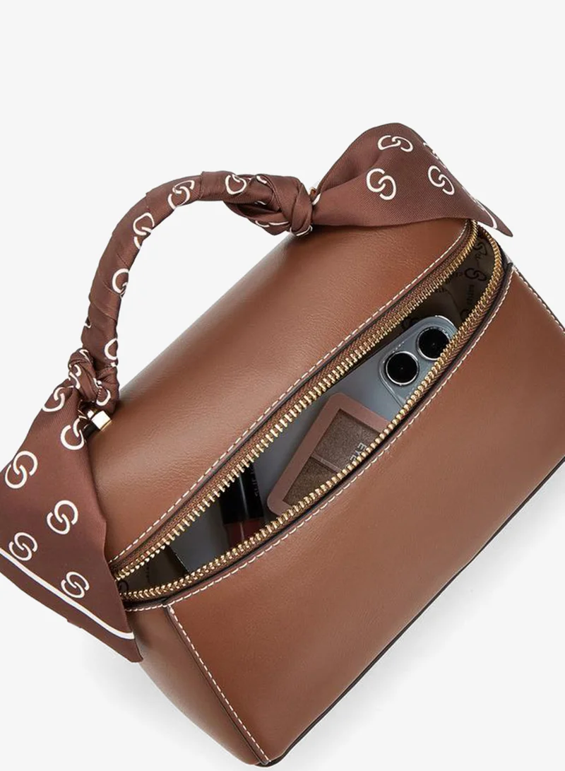 Celeste TAN Solid Crossbody Bag With Scarf Detail for Women | Best Price UAE