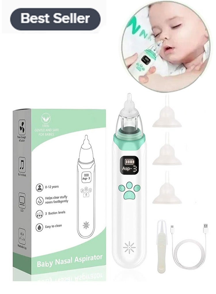 Electric Nasal Aspirator for Baby - Baby Nose Cleaner, Snot Cleaner for Babies Toddlers Infants Newborns Kids with 3 Suction Levels & Music & Light, Automatic Booger Mucus Cleaner Machine - Image 1