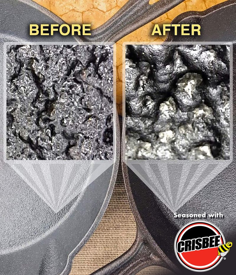 Crisbee StikÂ® Cast Iron and Carbon Steel Seasoning - Family Made in USA - The Cast Iron Seasoning Oil & Conditioner Preferred by Experts - Maintain a Cleaner Non-Stick Skillet - Image 3
