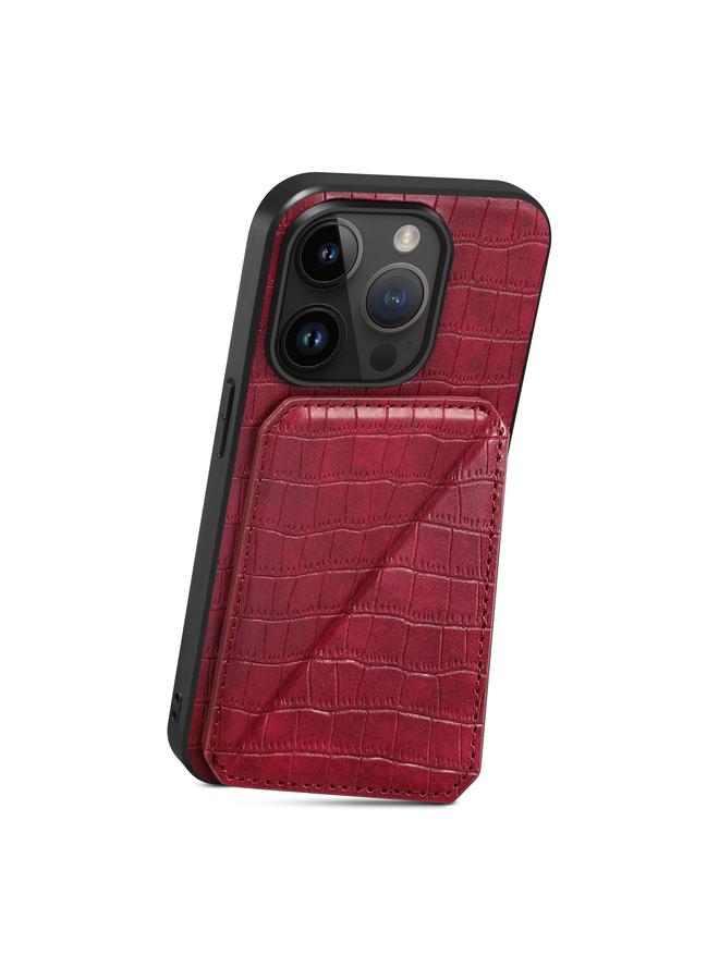 Zaboon Case For iPhone 13 Pro Imitation Crocodile Leather Back Phone Case with Holder - Image 2