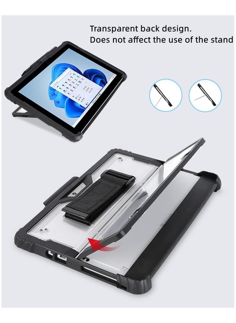 Generic Case for Microsoft Surface Pro 11 (2024),Clear Durable Anti-Drop Smart Tablet Cover with Hand Strap,Pen Holder and Shoulder Strap  - Image 3