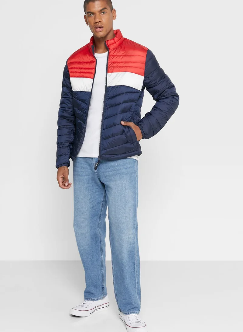 JACK & JONES Colour Block Puffer Jacket