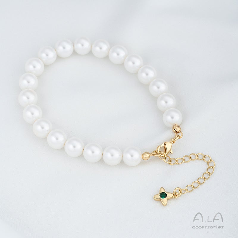 Strong Color Retention 14K Gold Inlaid Zircon Peach Heart Four-Leaf Clover Awn Star Small Flower Water Drop Tail Chain Diy Jewelry Extension Chain - Image 4