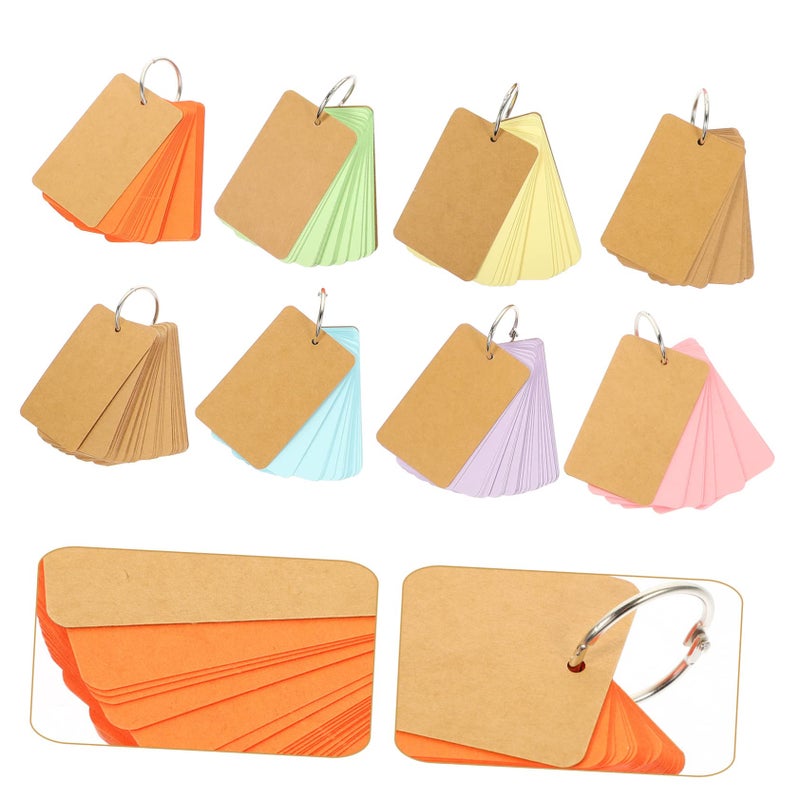 8Pcs Brown Cardstock Index Flash Cards For Study Organization Home Office Travel - Image 5