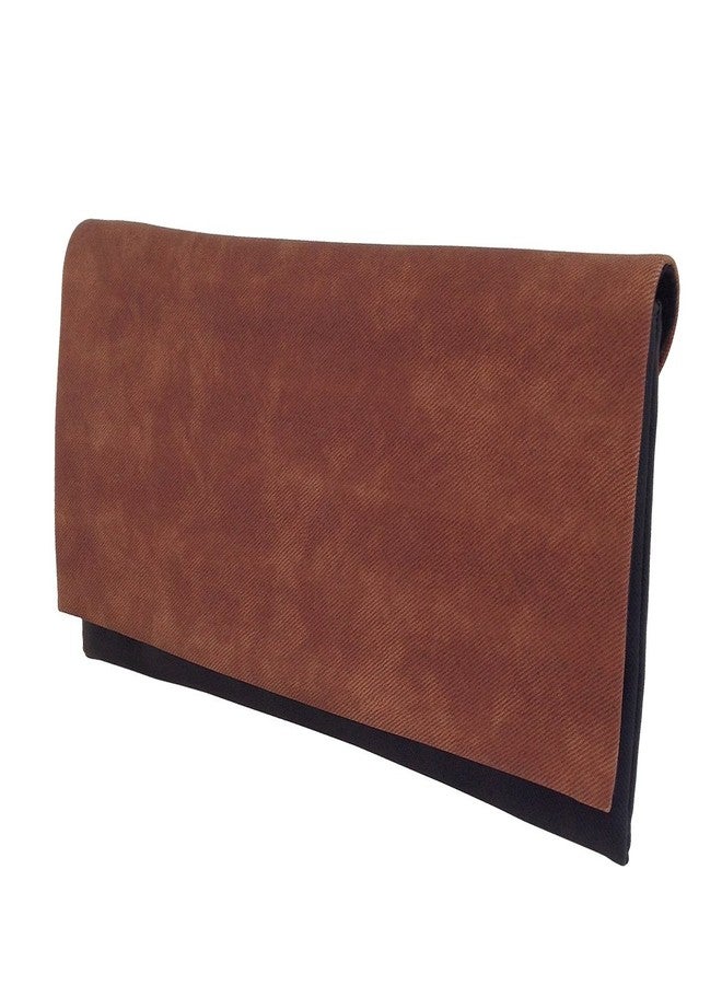 JNB Color Block Flat Canvas Clutch, Brown - Image 2