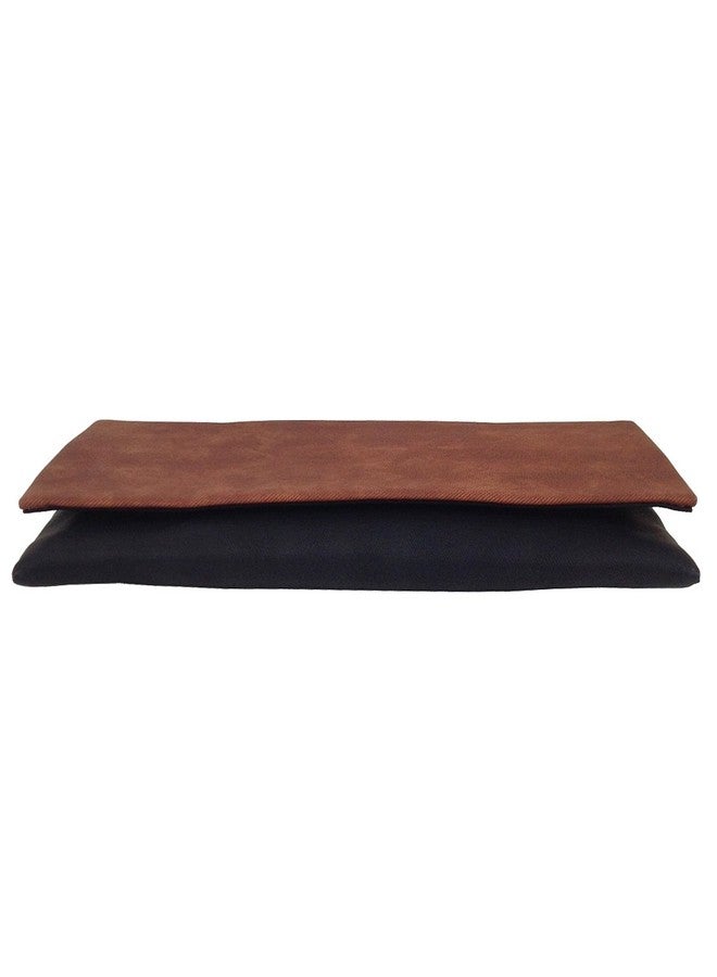 JNB Color Block Flat Canvas Clutch, Brown - Image 4