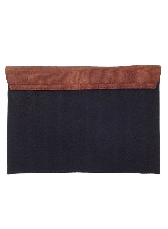 JNB Color Block Flat Canvas Clutch, Brown - Image 3