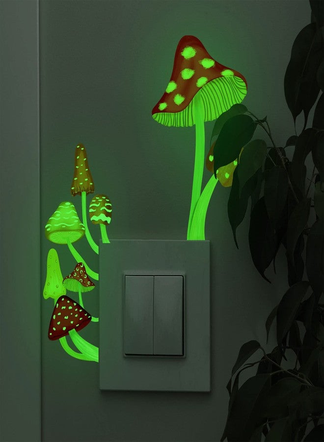 Khakho Mushroom Wall Stickers, Light Switch Decor Decals,Switch Stickers,Mushrooms Glowing Wall Decals, Luminous Wall Decor for Bedroom Living Room Nursery Home Decorations (Mushroom) - Image 5