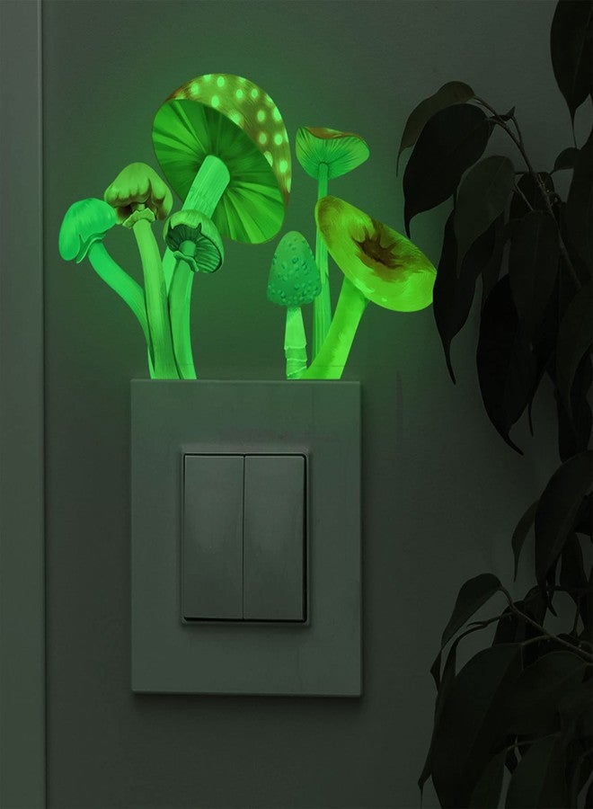 Khakho Mushroom Wall Stickers, Light Switch Decor Decals,Switch Stickers,Mushrooms Glowing Wall Decals, Luminous Wall Decor for Bedroom Living Room Nursery Home Decorations (Mushroom) - Image 3