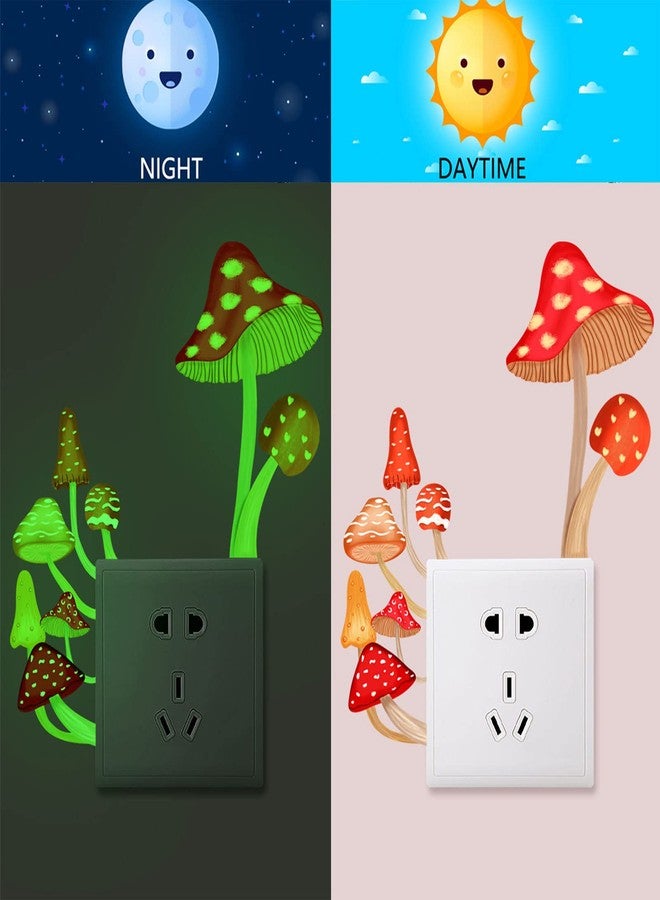 Khakho Mushroom Wall Stickers, Light Switch Decor Decals,Switch Stickers,Mushrooms Glowing Wall Decals, Luminous Wall Decor for Bedroom Living Room Nursery Home Decorations (Mushroom) - Image 2