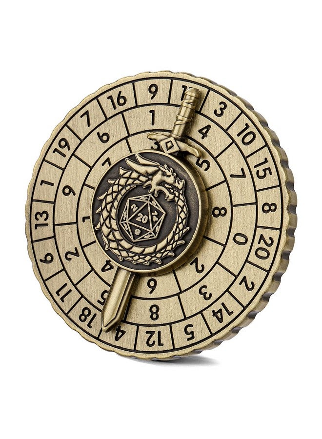 Keller & Weber Spinner DND Dice, 7-in-1 Dragon Sword Metallic D&D Dice, Dragon Roulette Dice Spinner for DND Dice Set, DND Gifts with Gift Box, Role Playing Board Game Accessories, DND Dice Set Gifts, Bronze - Image 2