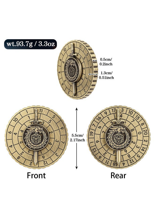 Keller & Weber Spinner DND Dice, 7-in-1 Dragon Sword Metallic D&D Dice, Dragon Roulette Dice Spinner for DND Dice Set, DND Gifts with Gift Box, Role Playing Board Game Accessories, DND Dice Set Gifts, Bronze - Image 3