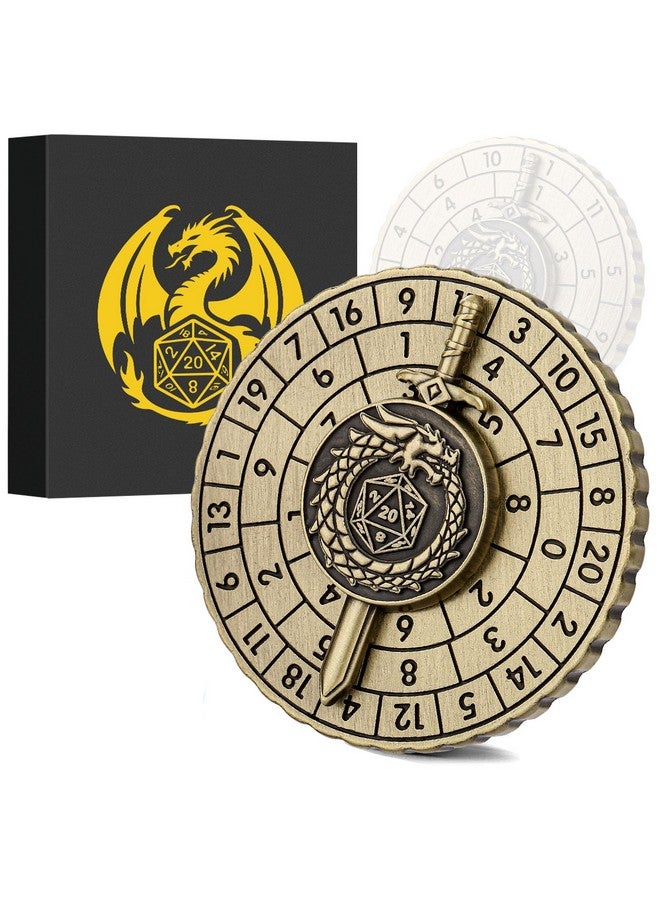 Keller & Weber Spinner DND Dice, 7-in-1 Dragon Sword Metallic D&D Dice, Dragon Roulette Dice Spinner for DND Dice Set, DND Gifts with Gift Box, Role Playing Board Game Accessories, DND Dice Set Gifts, Bronze - Image 1