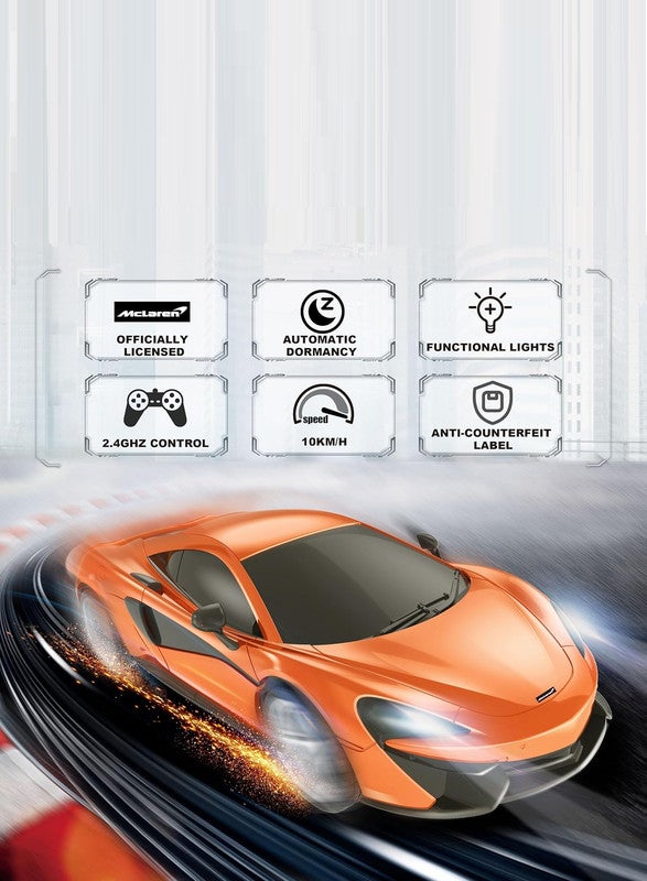 gearbox Kool Speed 1:24 R/C Mclaren 570S Remote Control Sports Car Toys For Kids  3 Years+ (Orange) - Image 5