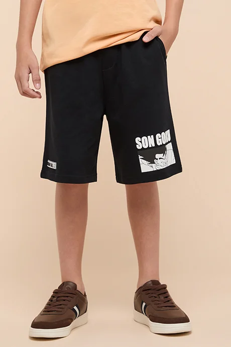 R&B Goku Printed Shorts with Elastic Waist