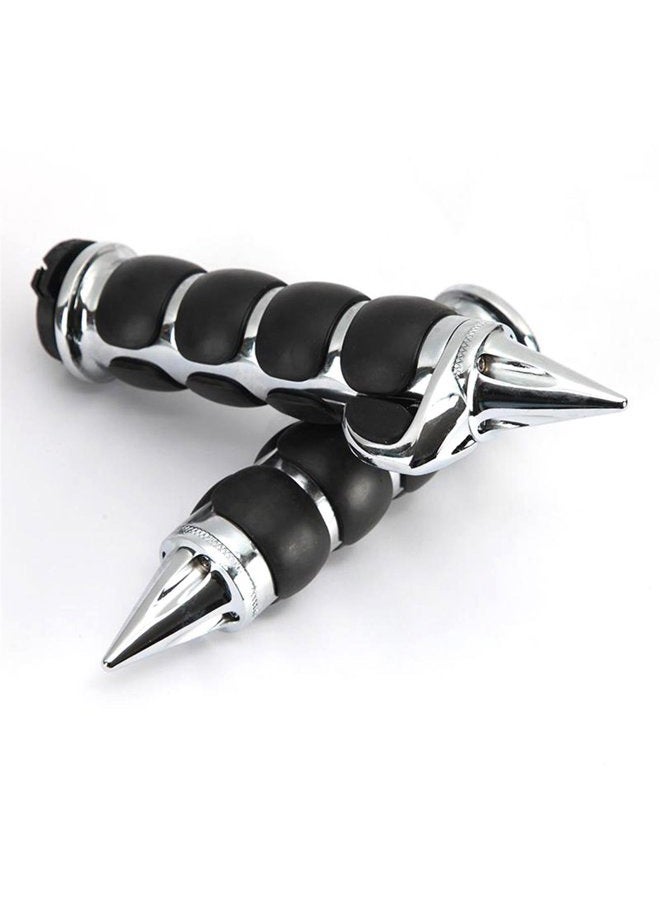 INNOGLOW Motorcycle Hand Grips, 1" 26mm Chrome Black Handlebar Grip Fits for Custom Harley Davidson Sportster Softail Tour Glide Road King Electra Glide Dyna w/ 1" inch Throttle Grips Bar Ends - Image 3