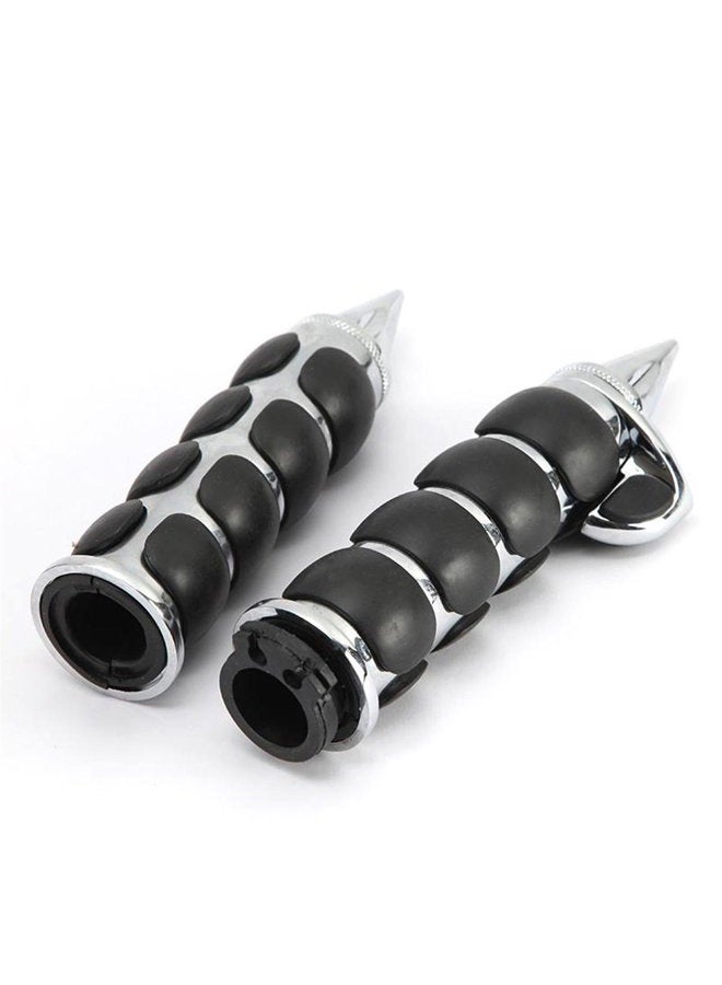 INNOGLOW Motorcycle Hand Grips, 1" 26mm Chrome Black Handlebar Grip Fits for Custom Harley Davidson Sportster Softail Tour Glide Road King Electra Glide Dyna w/ 1" inch Throttle Grips Bar Ends - Image 4