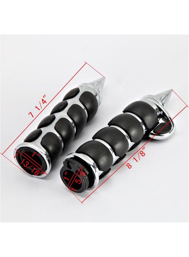 INNOGLOW Motorcycle Hand Grips, 1" 26mm Chrome Black Handlebar Grip Fits for Custom Harley Davidson Sportster Softail Tour Glide Road King Electra Glide Dyna w/ 1" inch Throttle Grips Bar Ends - Image 2
