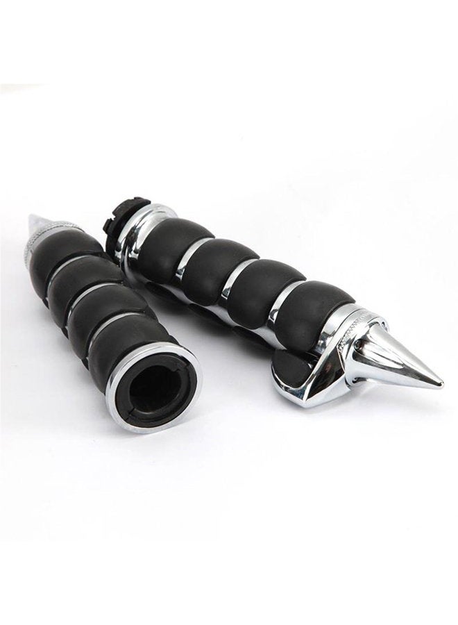 INNOGLOW Motorcycle Hand Grips, 1" 26mm Chrome Black Handlebar Grip Fits for Custom Harley Davidson Sportster Softail Tour Glide Road King Electra Glide Dyna w/ 1" inch Throttle Grips Bar Ends - Image 5