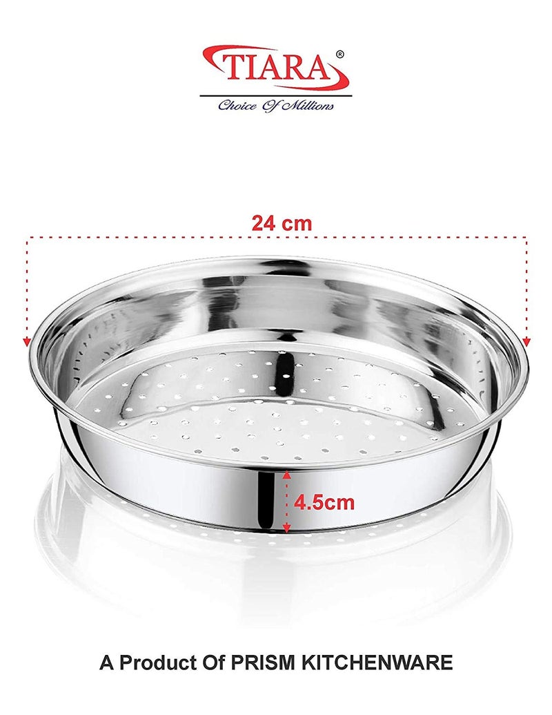 TIARA - Tiger 2pc Set Stainless Steel Chalni Combo Wheat and Aata Maida Chalni 10INCH - Image 3
