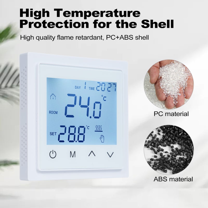 Intelligent Digital Display Thermostat 16A Floor Heating Temperature Controller with LED Touch Screen NTC Temperature Sensor Temperature Switching 85-265V Electric Heating Control - Image 2