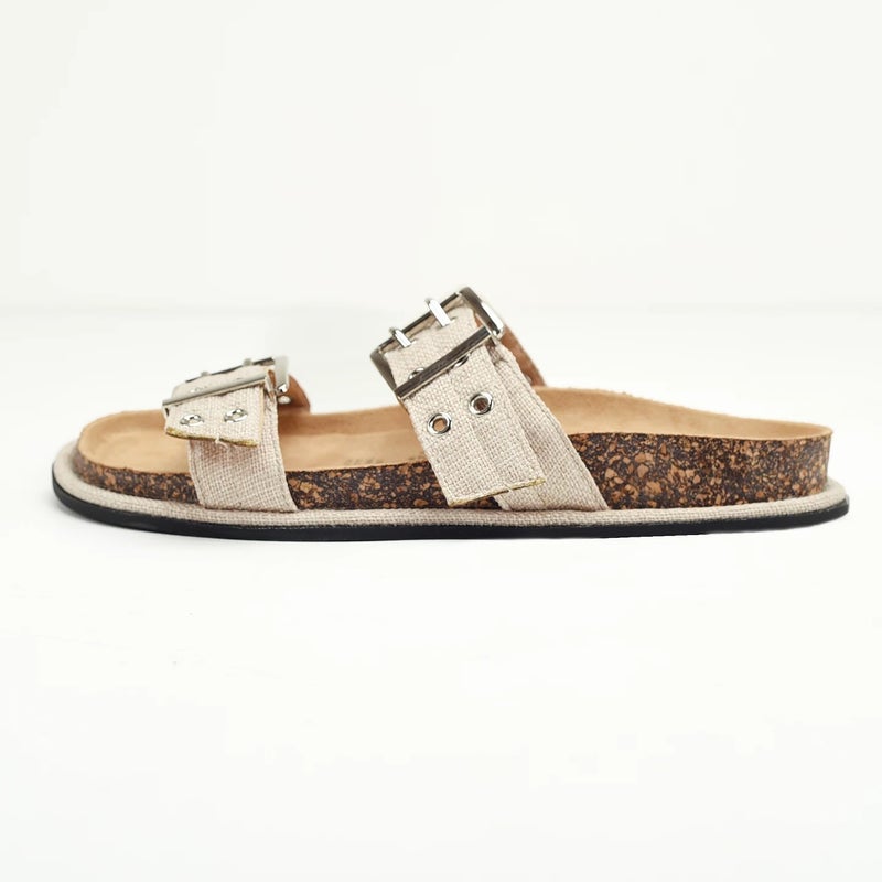 Women's Flat Slipper with Buckle and Rivet, Thick Sole - Image 5