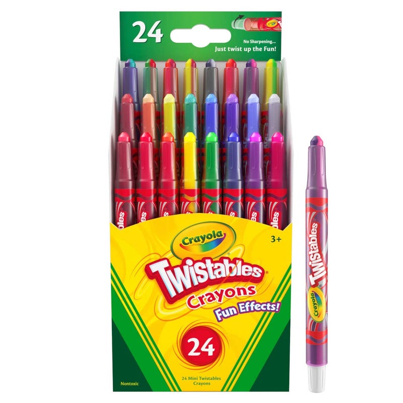 Crayola Twistables Crayons for Kids (24ct) No Sharpen Toddler Coloring Supplies, Less Mess, Stocking Stuffer & Holiday Gifts for Boys & Girls, Ages 3, 4, 5 - Image 2