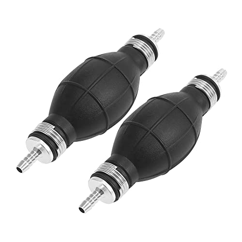 X AUTOHAUX 2 قطع 6 مم 1/4" مصباح تحضير الوقود المطاطي لنقل الوقود بالفراغ باللون الأسود للسيارة والقوارب البحرية - Image 1