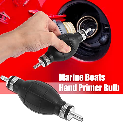 X AUTOHAUX 2 قطع 6 مم 1/4" مصباح تحضير الوقود المطاطي لنقل الوقود بالفراغ باللون الأسود للسيارة والقوارب البحرية - Image 2