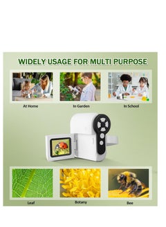 Generic Barchrons Microscope for Kids, 1000X Handheld Kids Microscope with 6 Adjustable LED Lights, 2'' LCD Screen Mini Portable Microscope USB to PC for Kids 8-12, 32GB SD Card Including-White  - Image 2