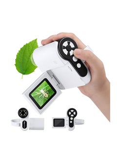 Generic Barchrons Microscope for Kids, 1000X Handheld Kids Microscope with 6 Adjustable LED Lights, 2'' LCD Screen Mini Portable Microscope USB to PC for Kids 8-12, 32GB SD Card Including-White  - Image 1