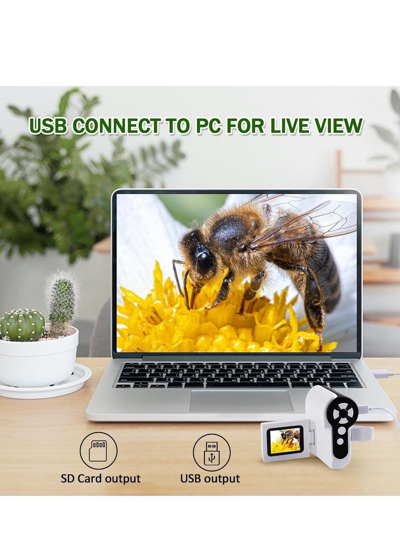 Generic - Barchrons Microscope for Kids, 1000X Handheld Kids Microscope with 6 Adjustable LED Lights, 2'' LCD Screen Mini Portable Microscope USB to PC for Kids 8-12, 32GB SD Card Including-White - Image 1